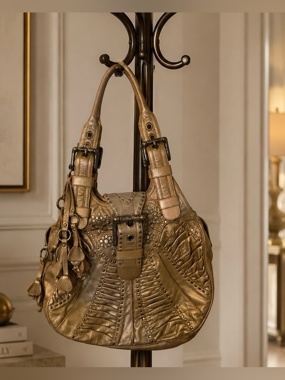 ISABELLA FIORE Shir Thing Britta Studded Leather Bag